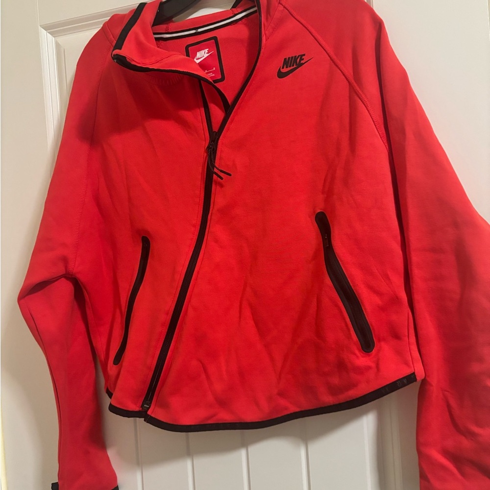 Nike Tech Crop Women's Hoodie Red Jacket